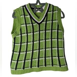 bt kids Vintage Green Plaid Kids Sweater Vest 18M